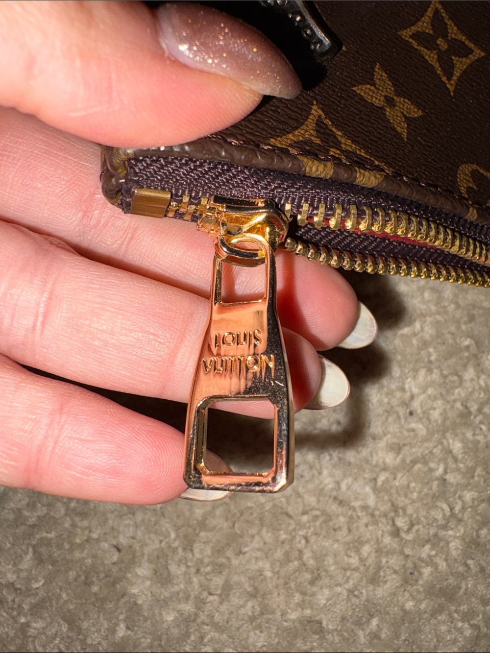 Brown Monogram Bag with Decorative Studs and Black Strap - Picture 6 of 8